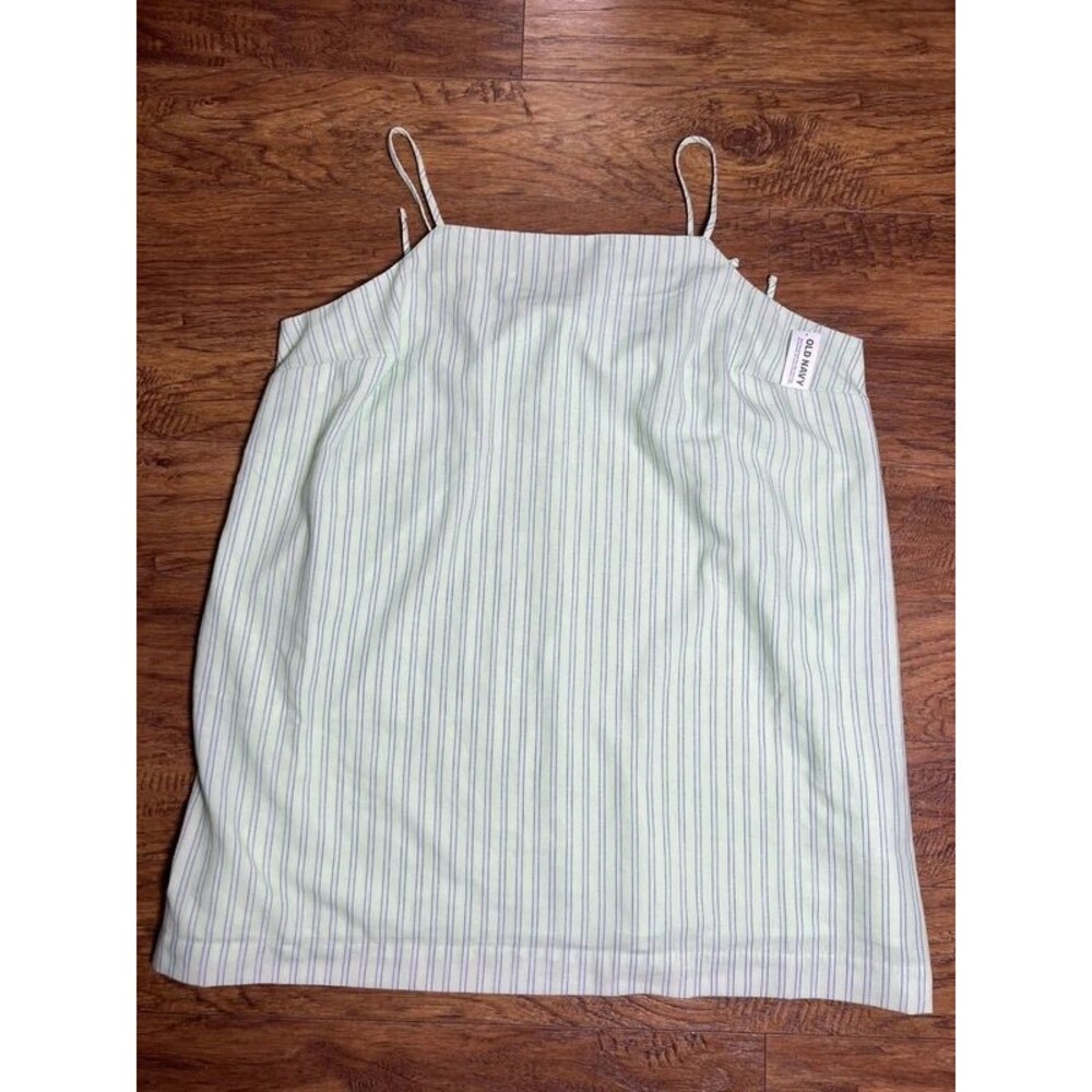 Old Navy Strappy Mini Shift Dress Mint Green Stripe size 2x plus
